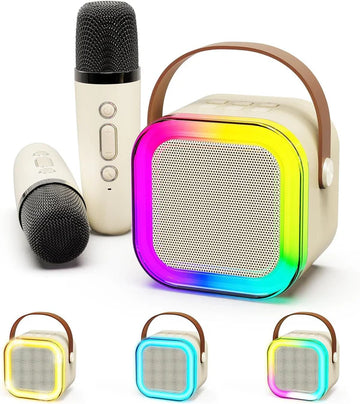 Portable Bluetooth Speaker with 2 Wireless Microphone