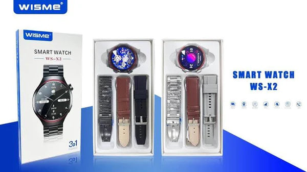 WISME WS X2 SMART WATCH WITH THREE STRAPS